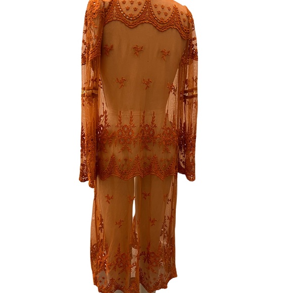 Brown Bohemian Robe Mesh - Picture 3 of 6